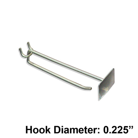 AZAR DISPLAYS 6" Metal Wire Scan Hook: 0.225" Dia., PK50 700016
